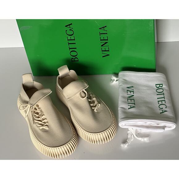 NIB $920 Bottega Veneta Men\'s Tech Knit Cane Sugar Sneakers 9 US (42 Eu) 690112 main image 4